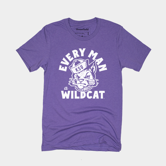 ‚ÄúEvery Man a Wildcat‚Äù Vintage K-State Tee Style001