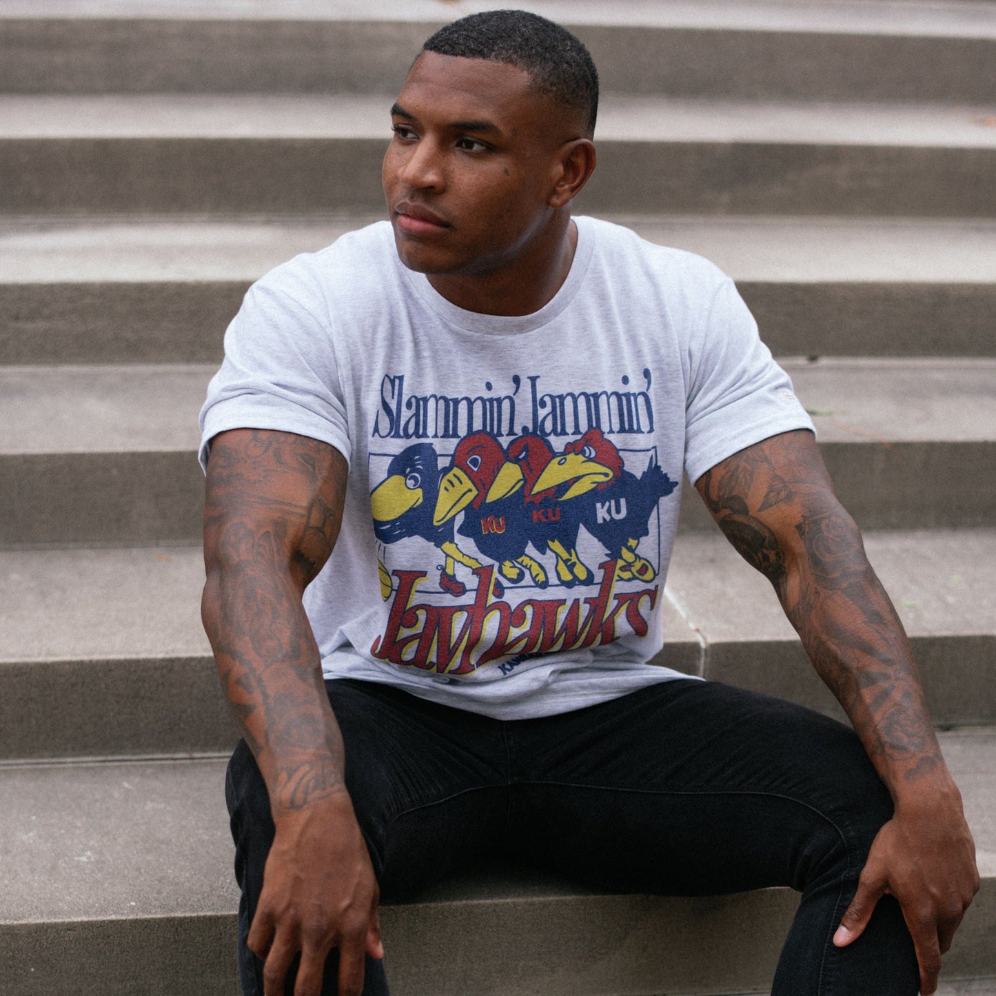 Vintage "Slammin' Jammin' Jayhawks" Tee Style001