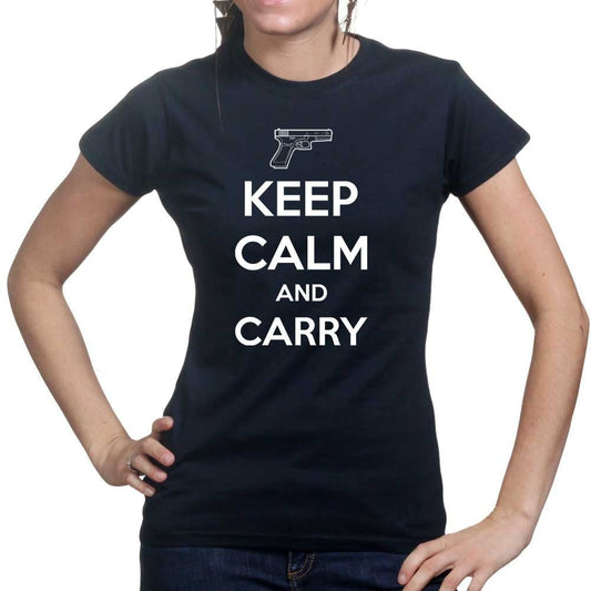 Keep Calm and Carry G19 Ladies T-shirt Style001