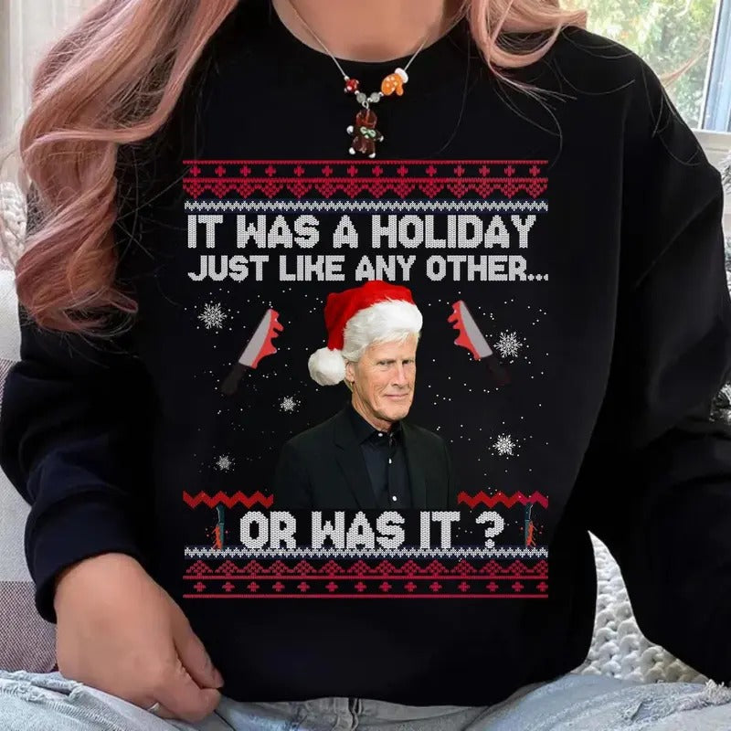Keith Morrison christmas Unisex sweater True Crime Ugly Christmas Sweater Party Sweatshirt True Crime Ugly Sweater Funny Christmas Sweater