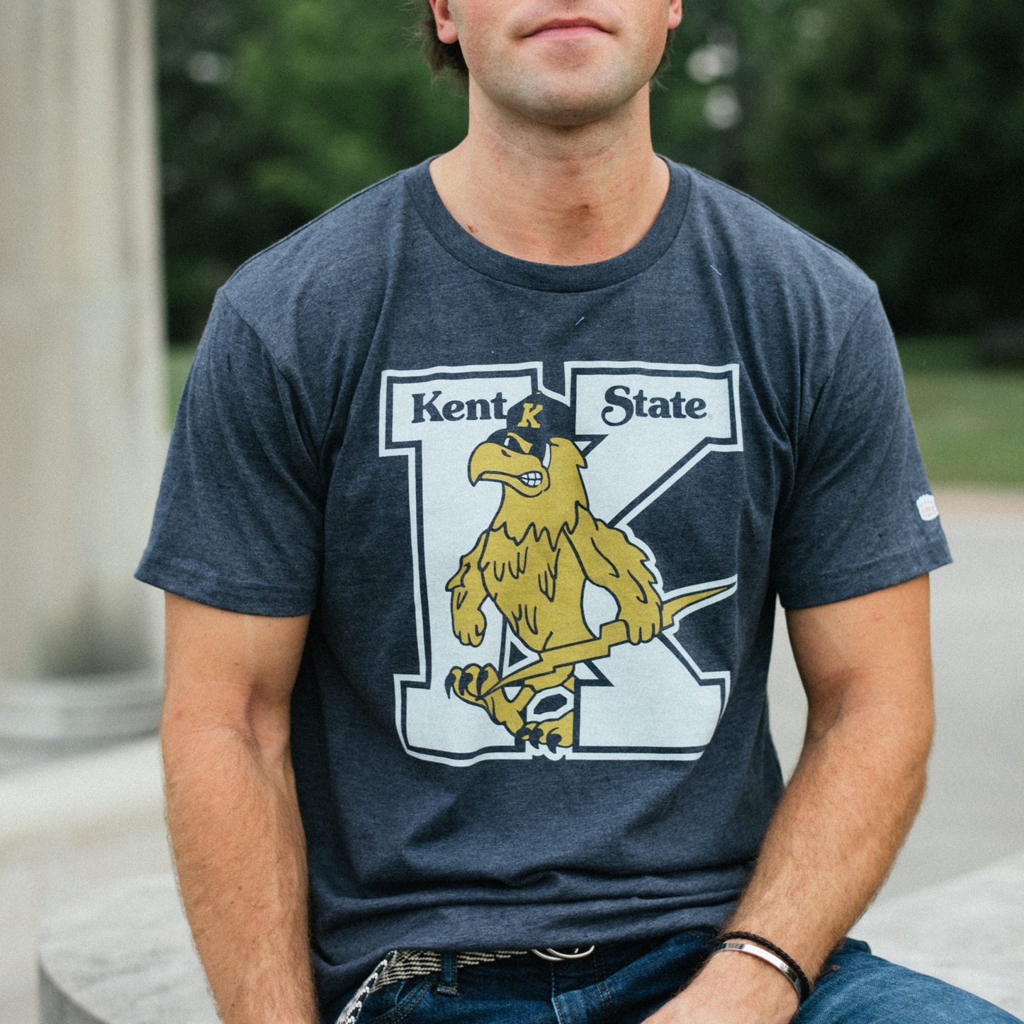 Kent State Vintage Eagle Mascot Tee Style001