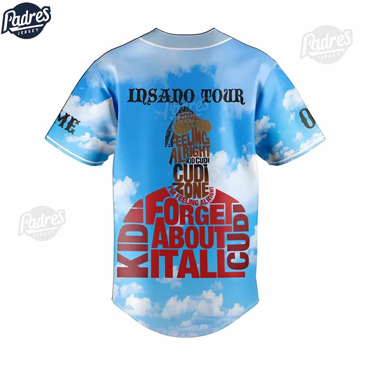 Kid Cudi Insano Tour Custom Baseball Jersey - Padres Jersey Oasis: Elevate Your Baseball Style Game