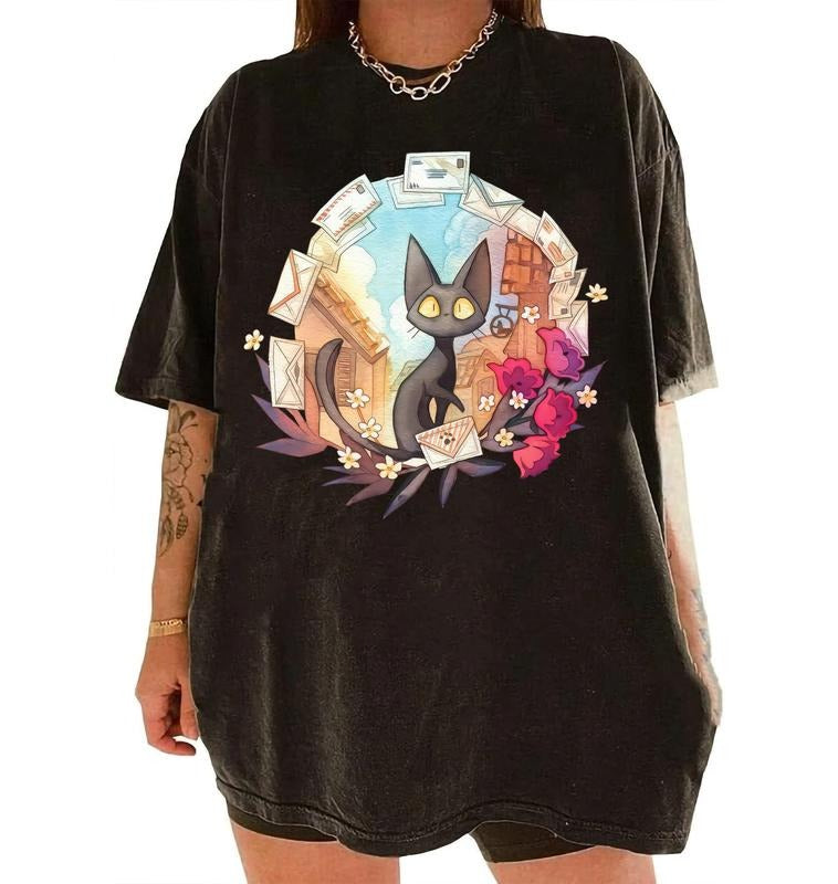 Kiki's Delivery Service Shirt, Kiki Shirt, Jiji Shirt, Studio Ghibli Shirt