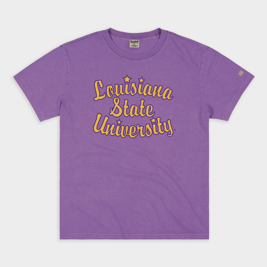 Retro Louisiana State Script Vintage Heavyweight Tee Style001