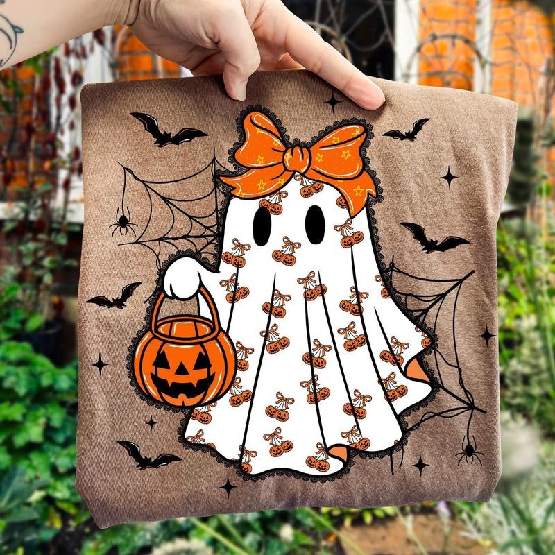 Lace Ghost Coquette Shirt, Ghost Halloween Shirt, Girly Ghost Lacey Ghost Png, Spooky Season Png, Halloween Shirt Png, Spooky Sublimation