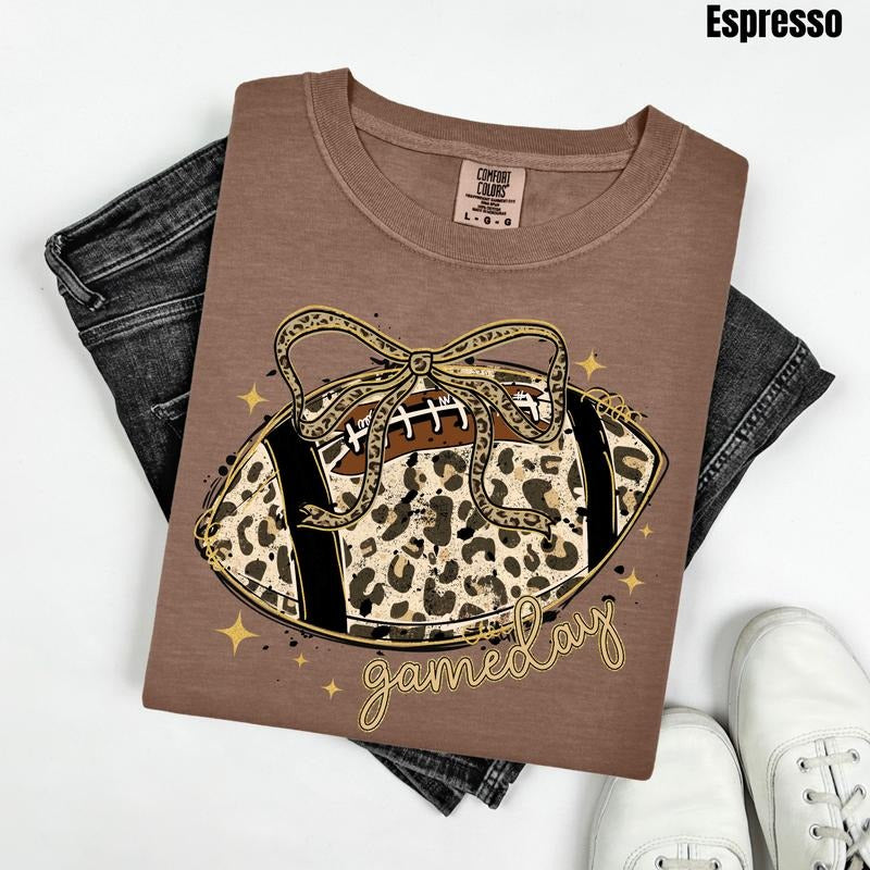 Leopard Football Comfort Colors T-Shirt 'NLB'