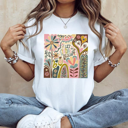 Let Kindness Bloom Block DTF Transfers - THIS IS NOT A SHIRT