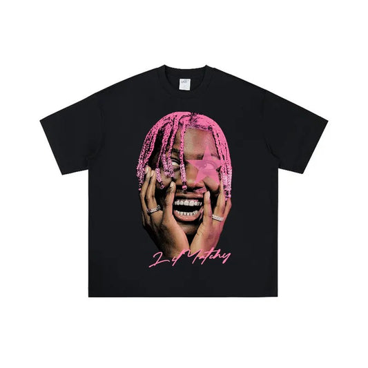 Lil PINK Star Yachty Big Face Graphic Rap Music Tee
