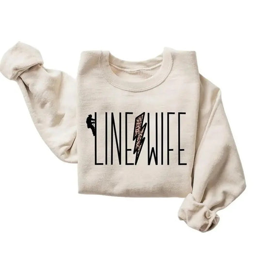 Lineman's Wife Sweatshirt, Line Wife Climbing Lineman, Line Life, Electricians Spouse, Life Of Lineman, Unisex Cotton Menswear