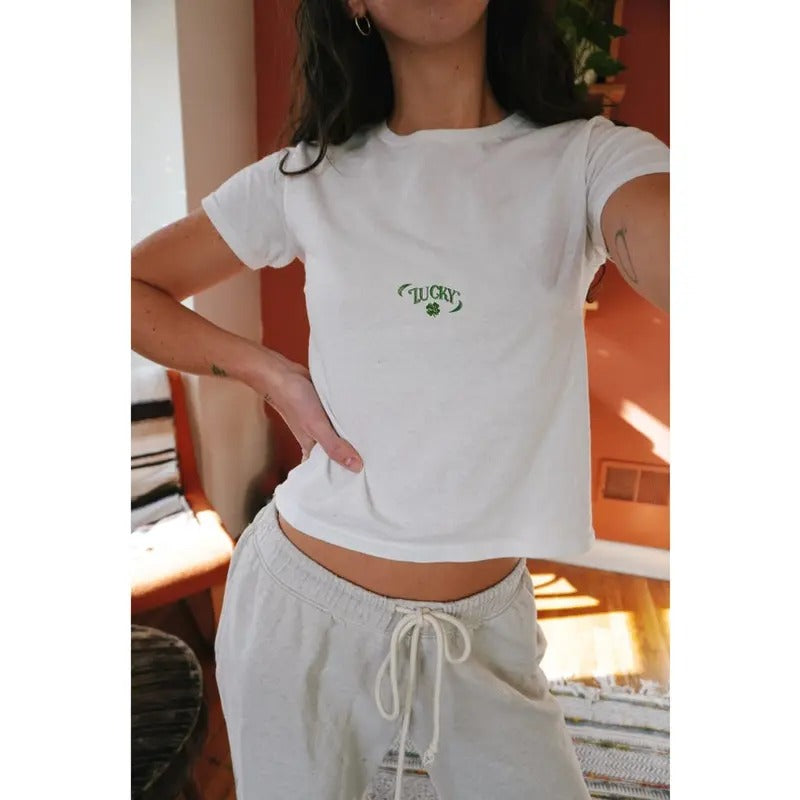 Lucky Baby Tee, Cute Shamrock Baby Tee, St Patrick's Day Baby Tee, Gift For St Patricksstyle{n002}2