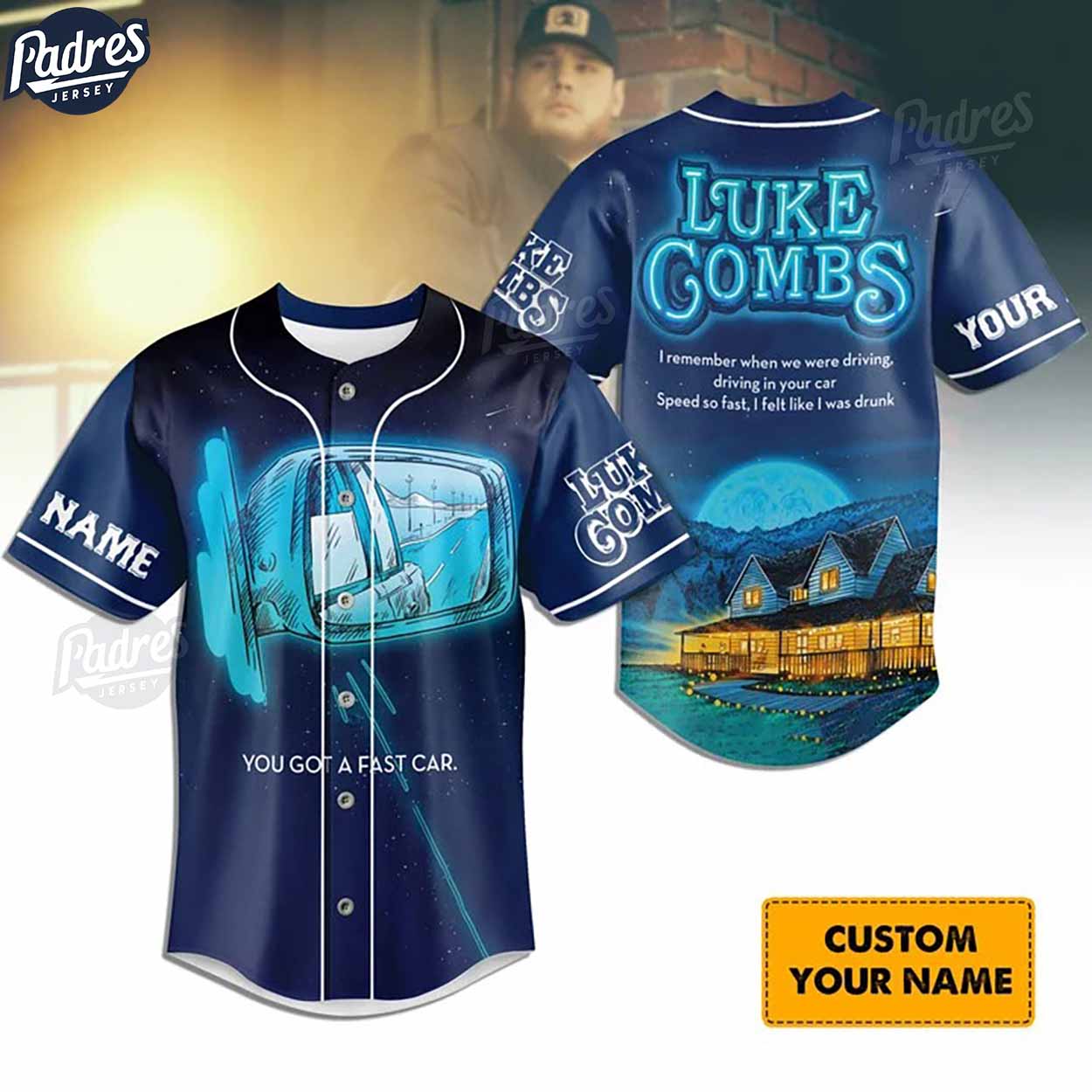 Luke Combs Growin Up And Getting Old Tour Custom Baseball Jersey - Padres Jersey Oasis: Elevate Your Baseball Style Game