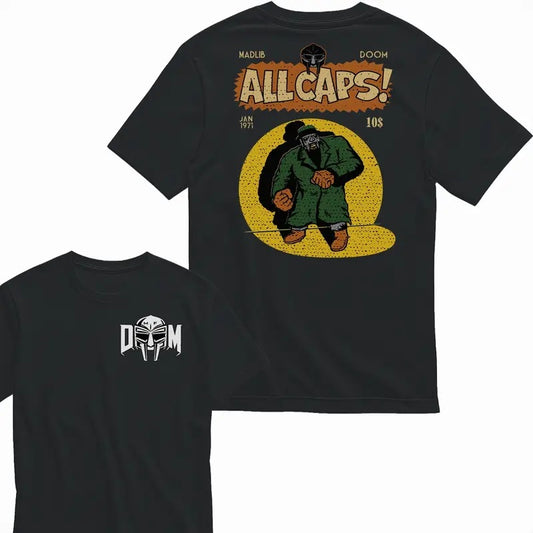 MF Doom Madlib All Caps 2 Sides T-Shirt- Unisex Style, 100% Cotton - Menswear