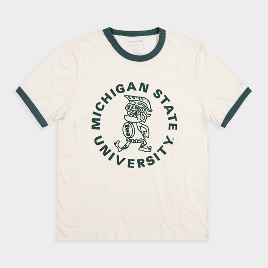 Michigan State Spartans Vintage Spartan Ringer Tee