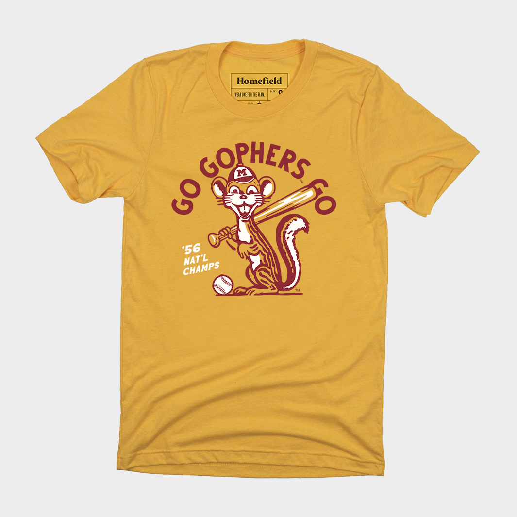 Minnesota ‚ÄúGo Gophers Go‚Äù Vintage Baseball T-Shirt