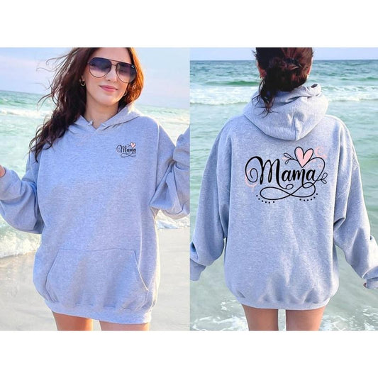 Mama Hooded Sweatshirt - Cozy Gift for Moms, Mother's Day, Birthday Gift, Parenting Apparel, Cute Family Hoodie