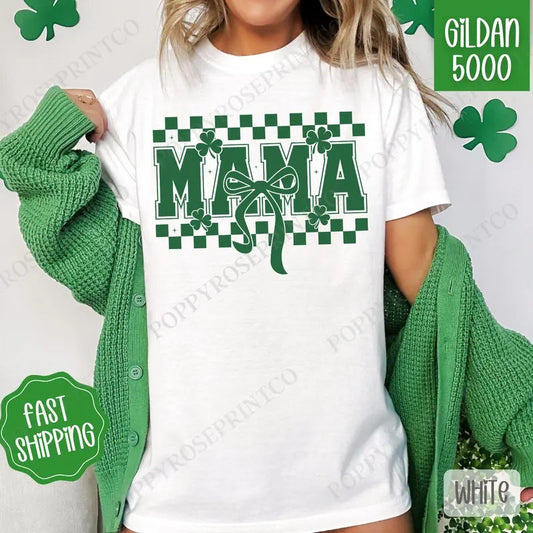 Mama St Patrick Shirt Gildan, St Patrick's Day Women's Tee, Cute Women's Tshirt Plus Sizes
