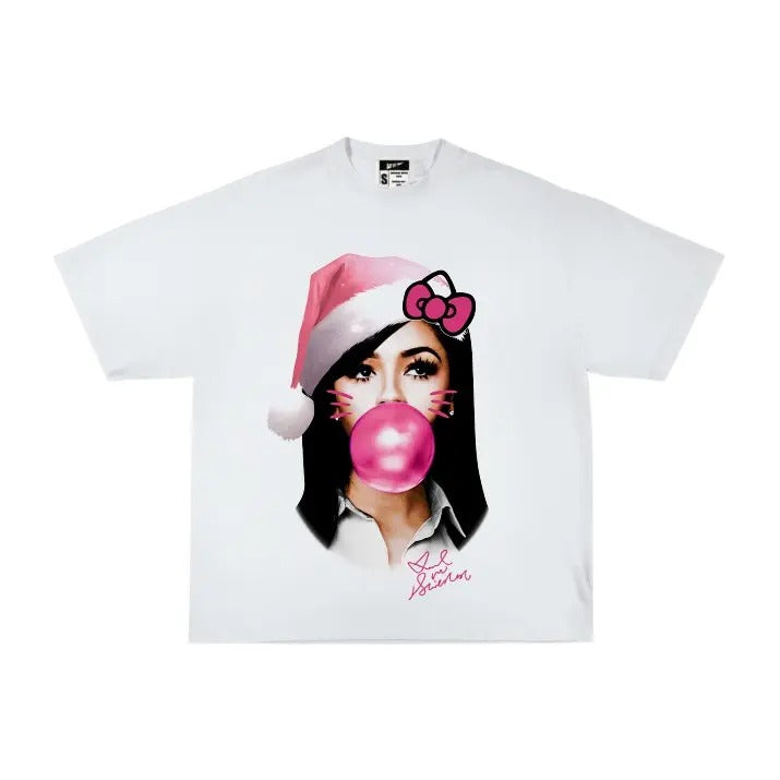 Mariahhh TS BUBBLE GUM Tee Shirt Chrismas Pink - Classic Cotton Fabric Menswear - Shirt Graphic Shirt