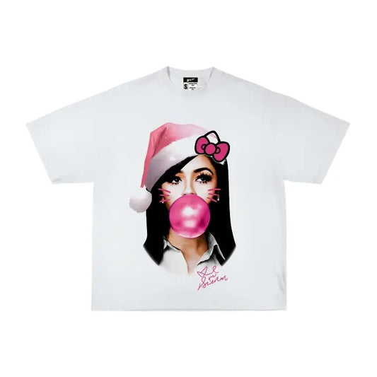 Mariahhh TS BUBBLE GUM Tee Shirt Chrismas Pink - Classic Cotton Fabric Menswear - Shirt Graphic Shirt