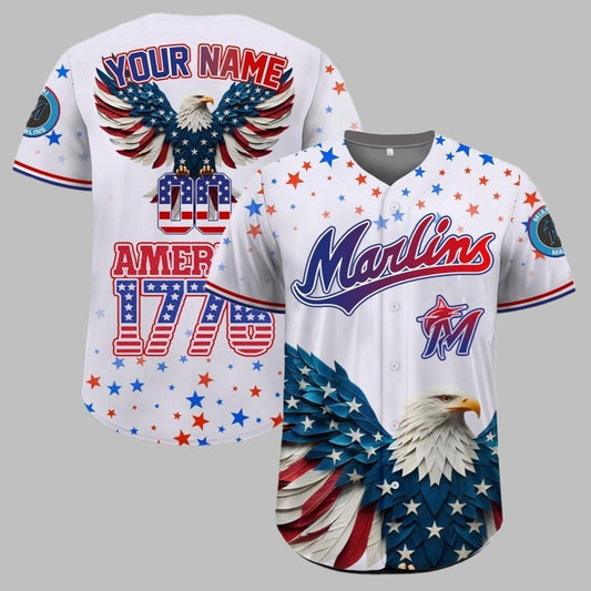 Marlins Independence Day Baseball Jersey 2025 - Grishko.com