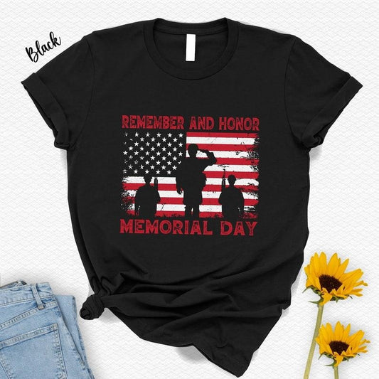 Memorial Day Shirt, Remember and Honor Memorial Day T-Shirt, American Soldiers Tee, Memorial Freedom Dad T Shirt, Labor Day Tshirt Gift