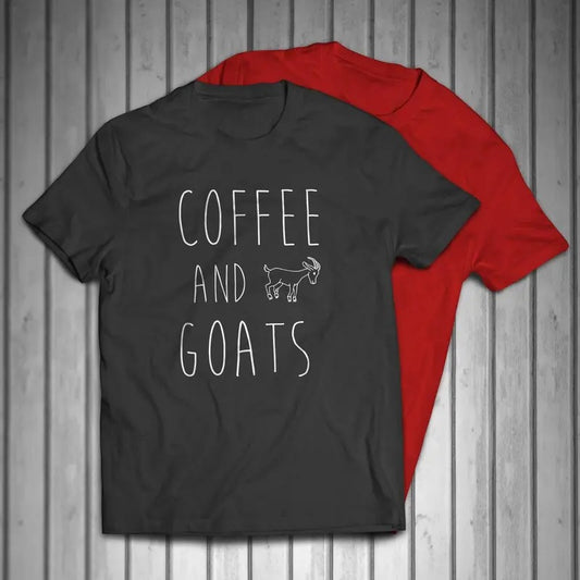 Men's Coffee and Goats Farm T-shirt - Soft Cotton Casual Tee Crewneck Classic Menswear Top Jacket Streetwear Tshirt Shortsleeve Tropical