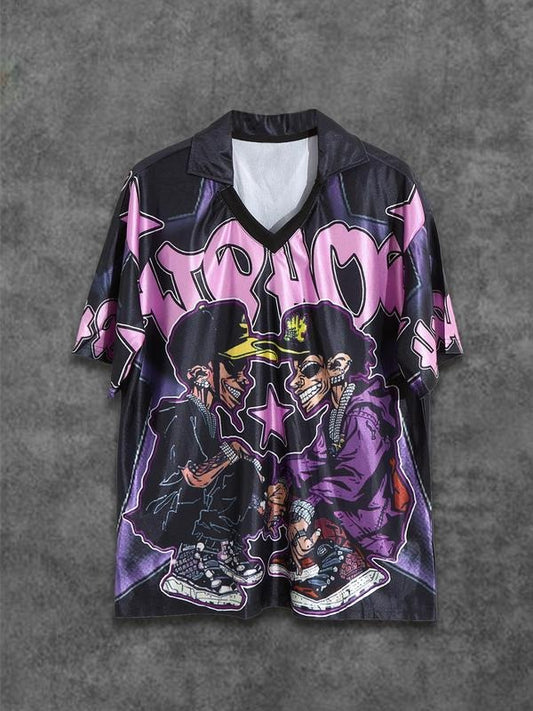 Men's Figure & Letter Print Short Sleeve Tee, Regular Fit Casual Street Round Neck T-shirt for Summer, Men's Top for Daily Wear, Tropical