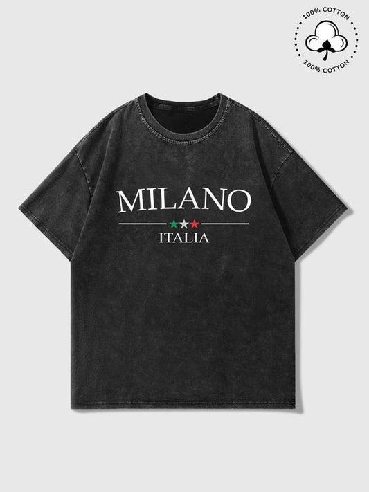 Men's Letter & Star Print Short Sleeve T-Shirt, Regular Fit Casual Fashion T-Shirt for Summer, Men's Top for Daily Wear, Crewneck, Cotton