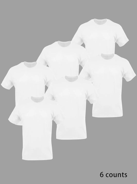 Men's Solid Color Short Sleeve Crew Neck Tee, Regular Fit Casual Comfy Round Neck T-shirt for Daily Wear, Men's Top for All Seasons
