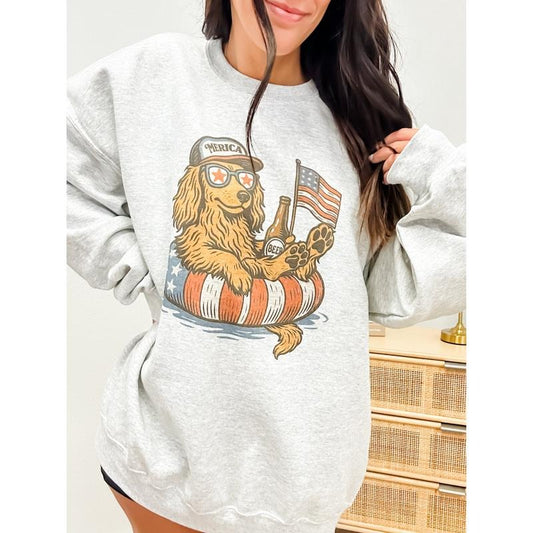 Merica Dog Graphic Top