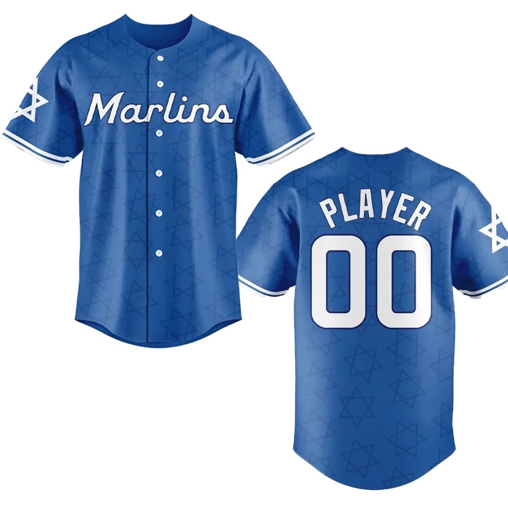 Miami Marlins 2025 Jewish Heritage Night Baseball Jersey - Grishko.com