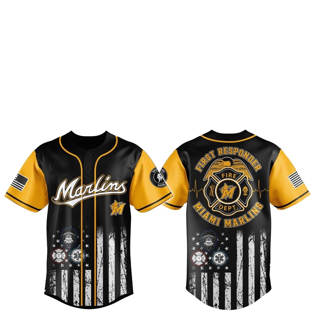 Miami Marlins First Responders 2025 Baseball Jersey Jogger Hat - Grishko.com