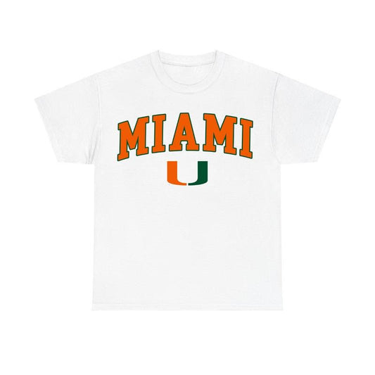 Miami Shirt, NCAA Collection Unisex Crewneck Sport Tee, Graphic Team Collection Shirt, Gift for NCAA Fans, for Men, for Women Menswear