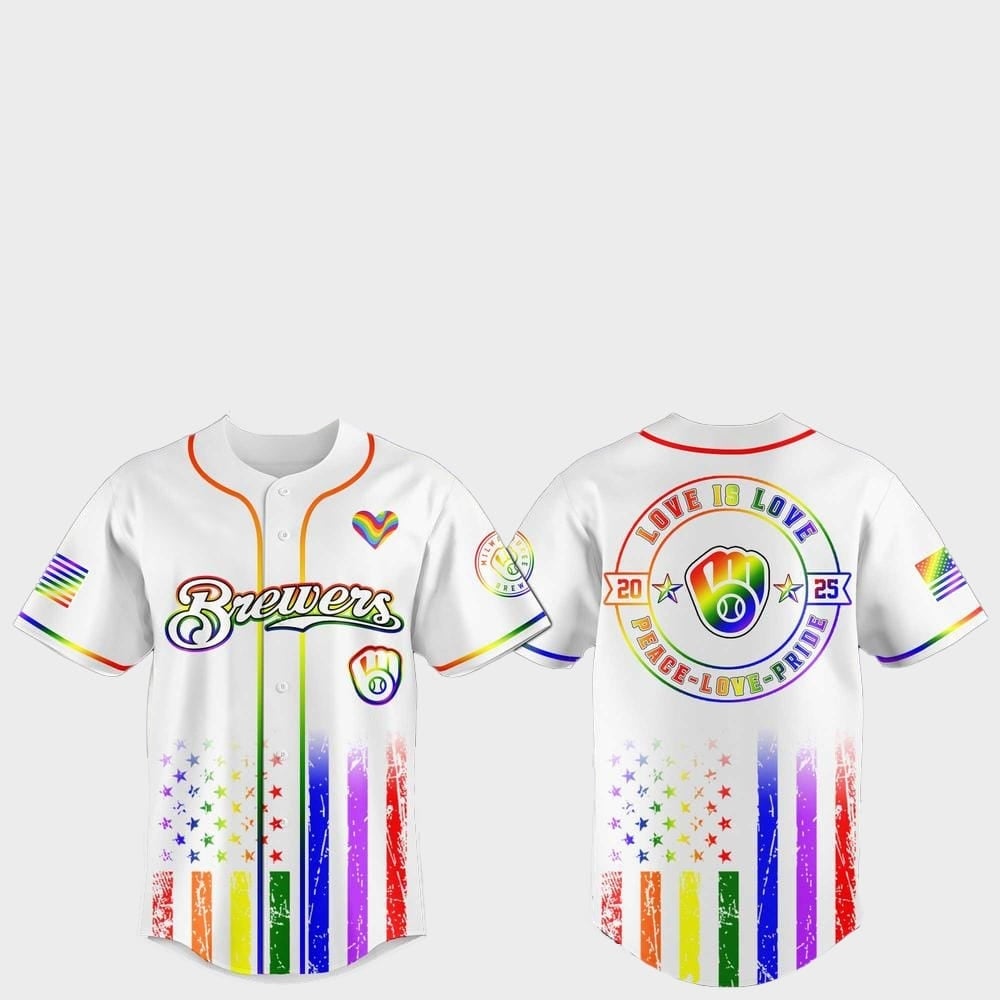 Milwaukee Brewers Pride Month Love Is Love 2025 Jersey - Grishko.com