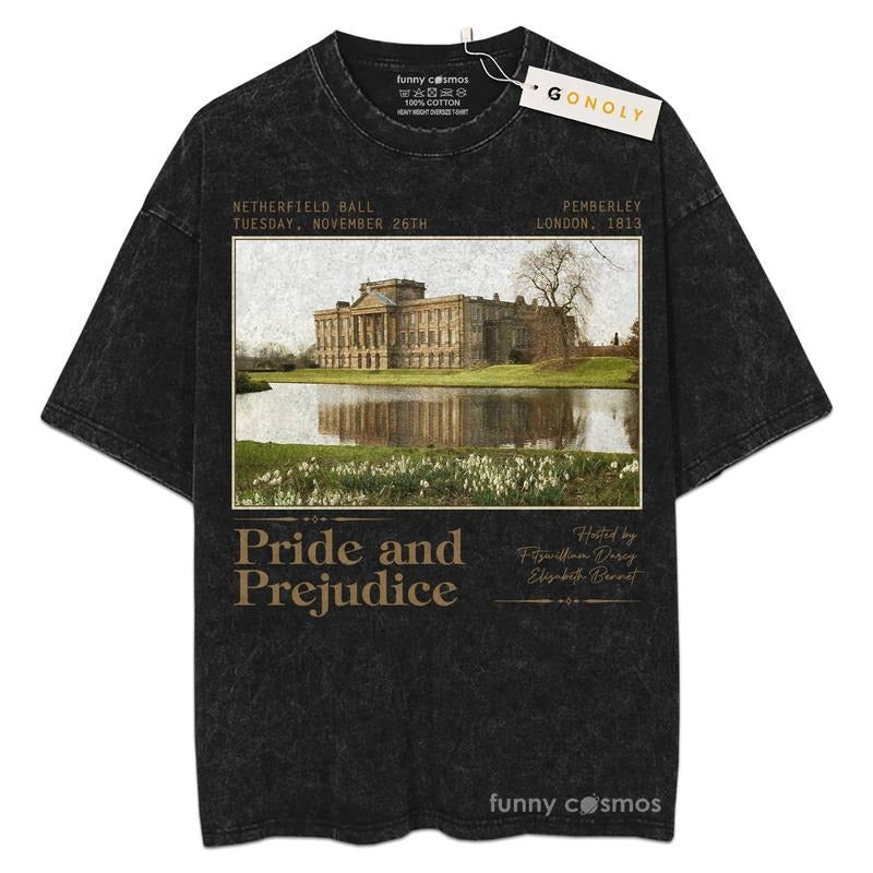 [ Mineral Wash ] Pride And Prejudice Mr. Darcy And Elizabeth Bennet For Fans Lover Book, Bookish, Graphic Washed Style Shirt