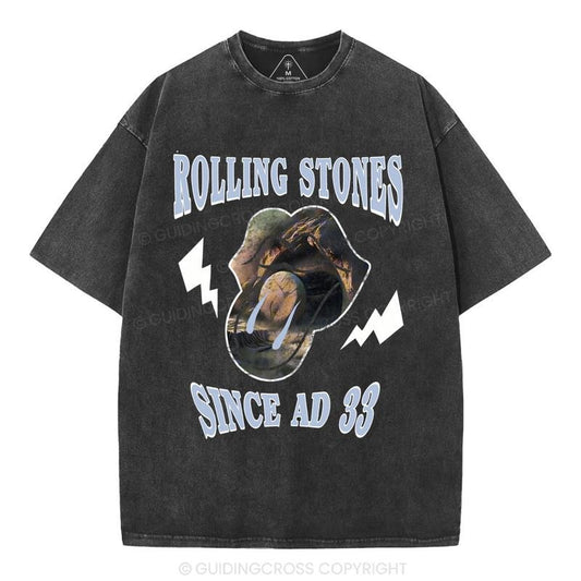 [ Mineral Wash ] Retro Ad33 Christian Washed TShirt Jesus Graphic Washed Style Shirt