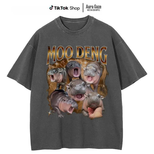 Moo Deng Bootleg Unisex Shirt For Men- For Women, Vintage 90s Hippo Graphic Tee, Cute Moo Deng Shirt, Funny Bootleg Tee, Meme Shirt, Funny Gift Idea Classic Cotton