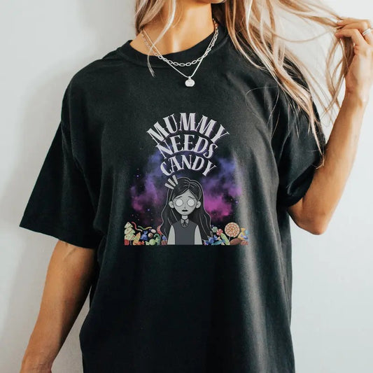 Mummy Needs Candy Funny Halloween Oversized Tshirt Gift For Mommy Halloween  Funny Shirt Oversized Zombie Tee