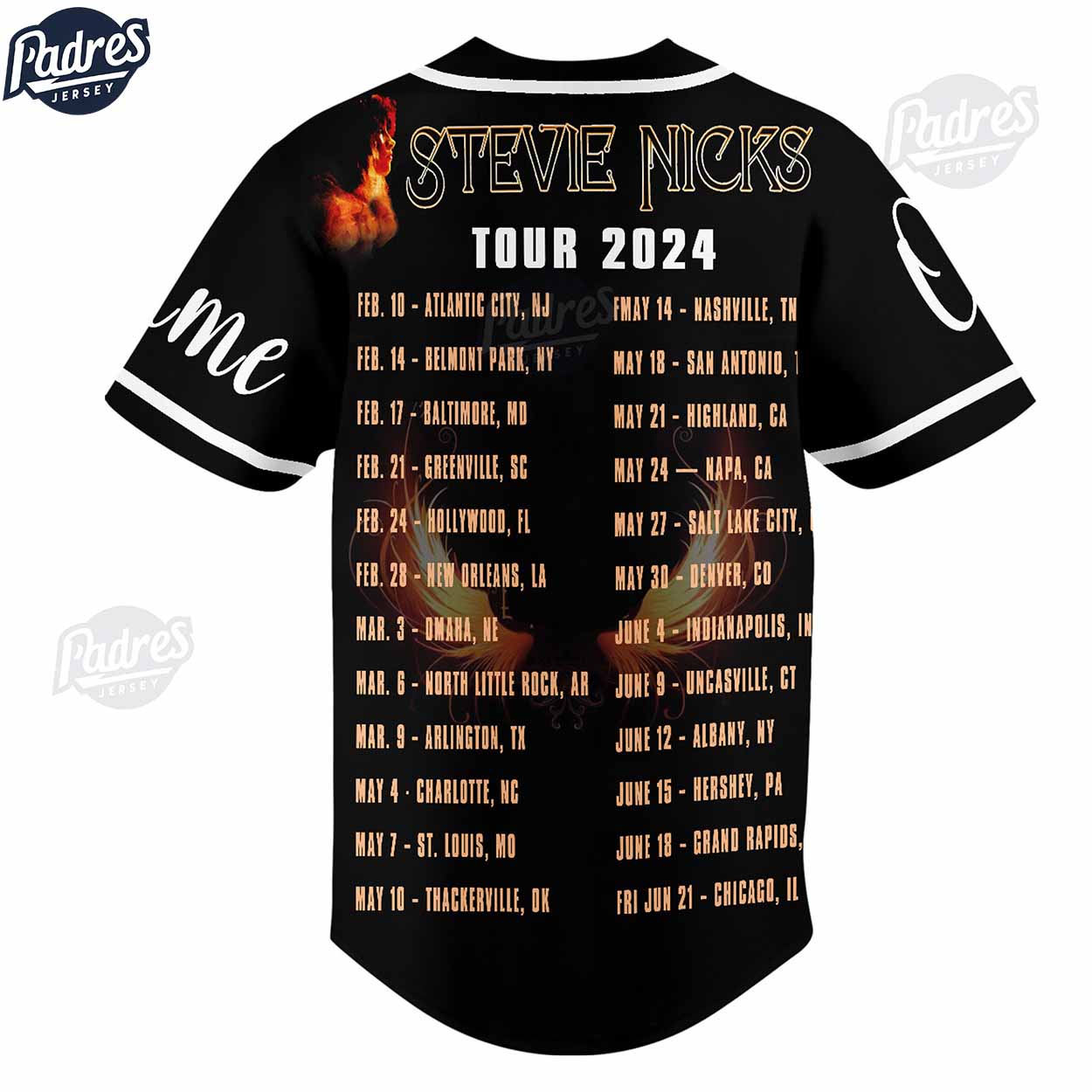 Music Stevie Nicks Tour 2024 Custom Baseball Jersey - Padres Jersey Oasis: Elevate Your Baseball Style Game