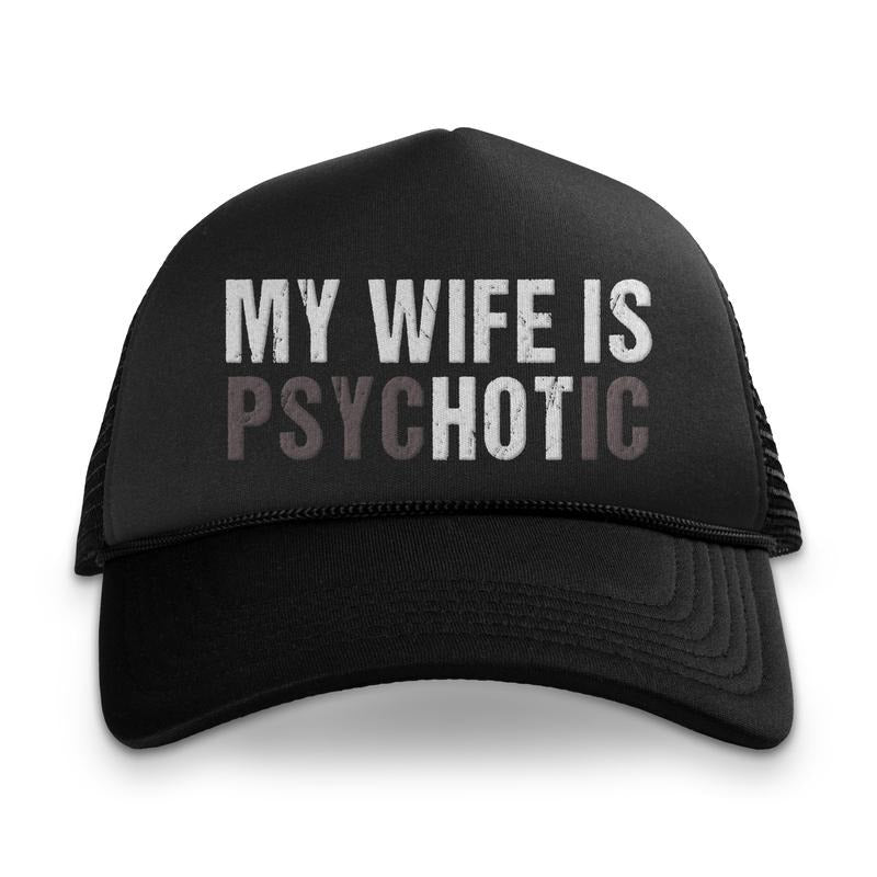 My Wife Is Hot Printed Foam Trucker Hat Alt Fashion Goth Alternative Punk Rock Metalcore Witch
