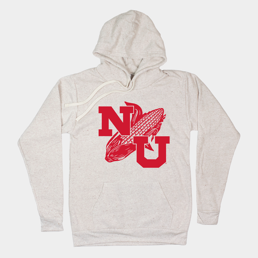 Vintage Nebraska "NU" Oatmeal Hoodie Style001