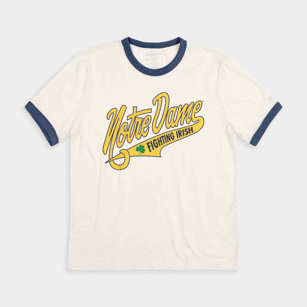 Vintage Notre Dame Script Ringer Tee Style001