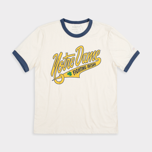 Vintage Notre Dame Script Ringer Tee Style001
