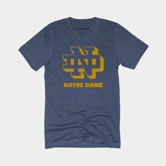 Vintage Navy Notre Dame T-Shirt Style001