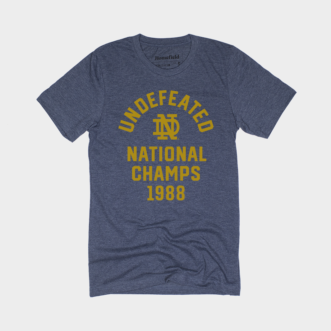 Vintage Notre Dame 1988 National Champs T-Shirt Style001