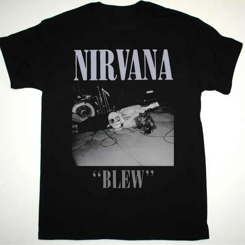 NIIIRVANA BLEW EP 89 KURT COBAIN GRUNGE SEATTLE BAND BLEACH - Classic Cotton Fabric Menswear - Shirt Graphic Shirt