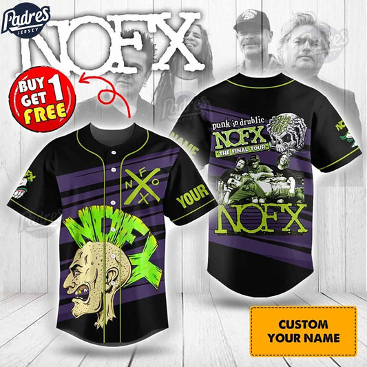 NOFX Punk In Drublic Final Tour Custom Baseball Jersey - Padres Jersey Oasis: Elevate Your Baseball Style Game
