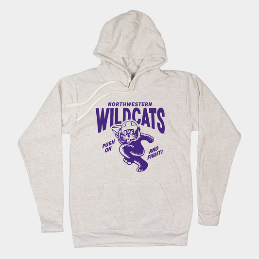 Vintage Northwestern Wildcats ‚ÄúPush On‚Äù Hoodie Style001