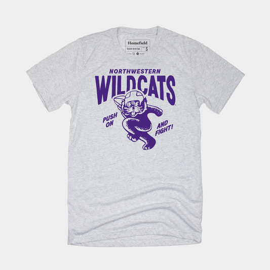 Vintage Northwestern Wildcats ‚ÄúPush On‚Äù Tee Style001