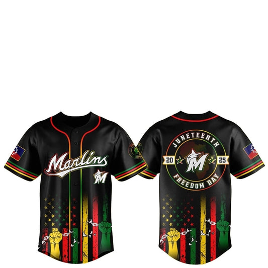 Miami Marlins Juneteenth Day 2025 Baseball Jersey Hat - Grishko.com