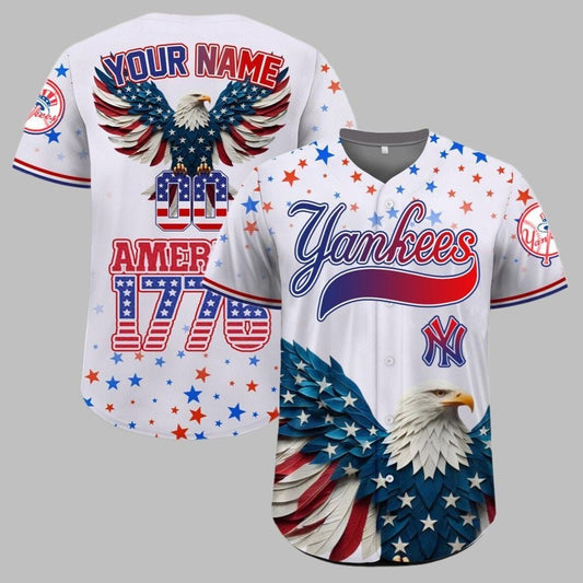 NY Yankees Independence Day Baseball Jersey 2025 - Grishko.com